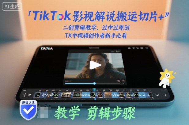 TikTok影视解说搬运切片+二创剪辑教学，过中过原创，TK中视频创作者新手必看-神游资源网