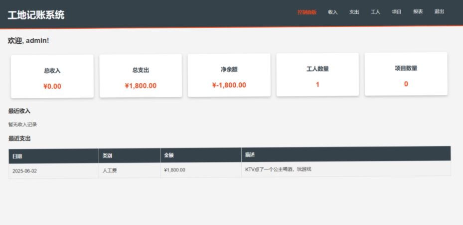 工程行业专属员工记账系统-神游资源网