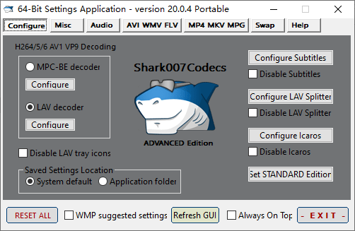 Shark007 Codecs(多媒体编解码器套件) v20.5.3 便携版-神游资源网