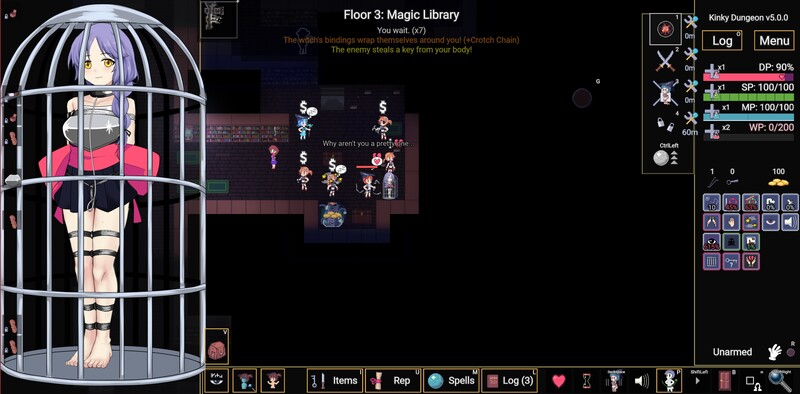 [更新]【佳作SLG/触手捆绑/沙盒/肉鸽/地下城】变态地牢Kinky Dungeon Ver5.3.38 官方中文【700MB】
