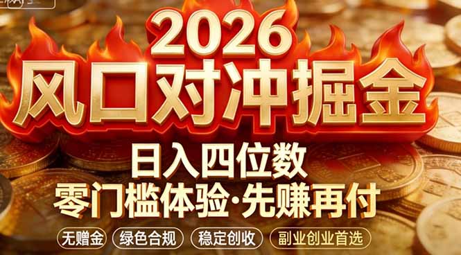 2026美金对冲套利，无赠金对冲策略保驾护航，低门槛易上手实操。单人单日收益2000+-神游资源网