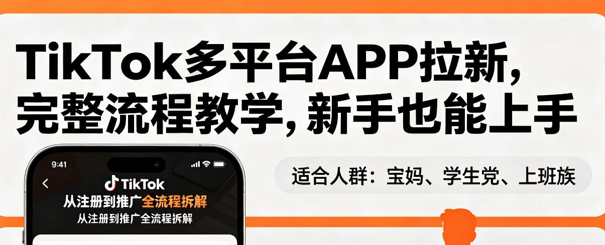 TikTok多平台APP拉新,完整流程教学,新手也能上手,轻松出海搞美金-神游资源网