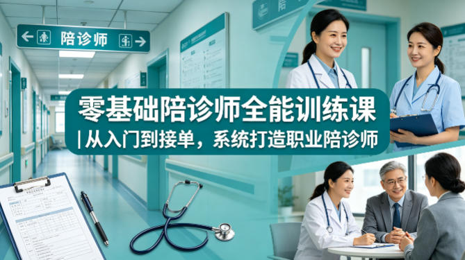 零基础陪诊师全能训练课｜从入门到接单，系统打造职业陪诊师-神游资源网