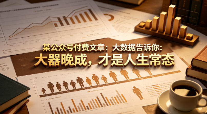 某公众号付费文章：大数据告诉你：大器晚成，才是人生常态-神游资源网