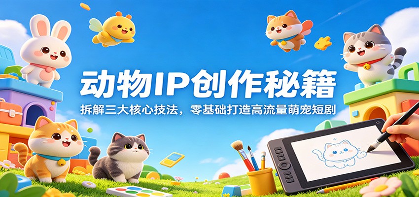 动物IP创作秘籍：拆解三大核心技法，零基础打造高流量萌宠短剧-神游资源网