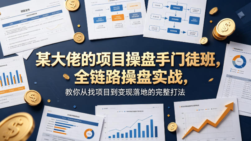 某大佬的项目操盘手门徒班，全链路操盘实战，教你从找项目到变现落地的完整打法-神游资源网