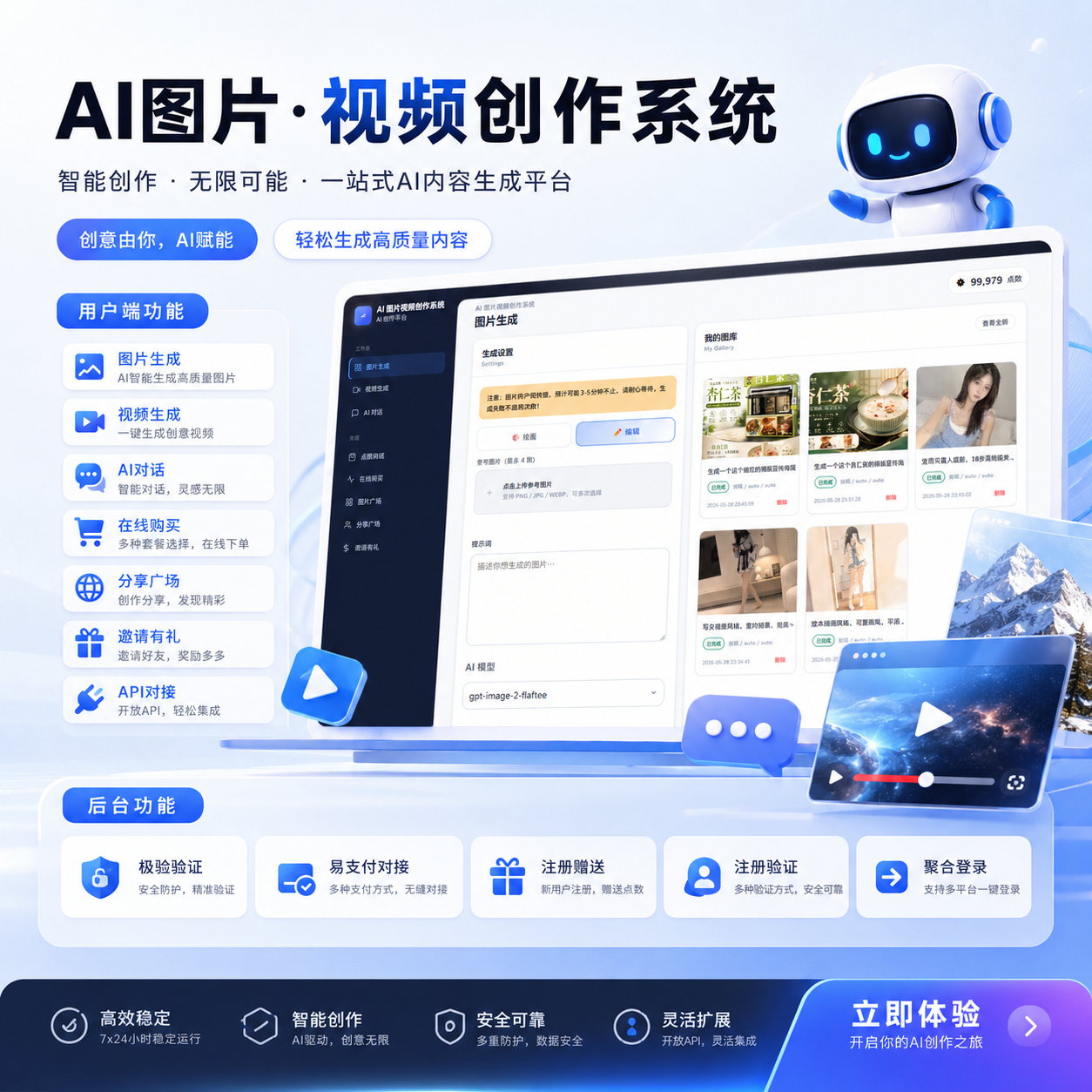 一站式AI图片视频创作系统-神游资源网