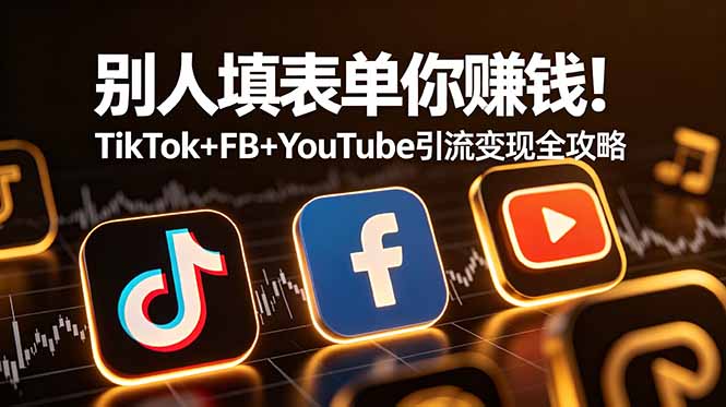 别人填表单你赚钱!TikTok+FB+YouTube 引流变现全攻略【原创双语字幕】-神游资源网