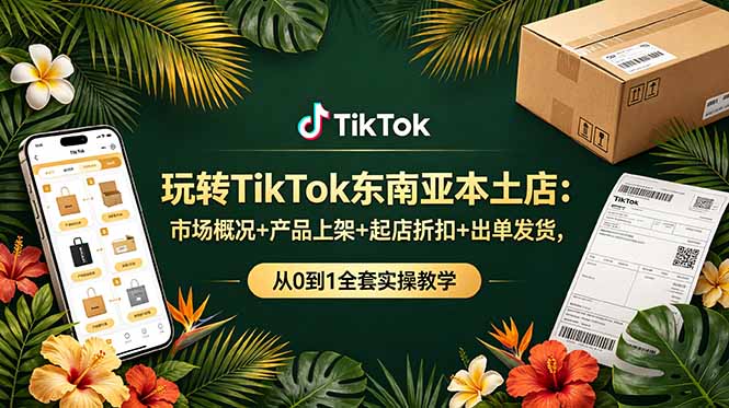 玩转TikTok东南亚本土店：市场概况+产品上架+起店折扣+出单发货，从0到1全套实操教学-神游资源网