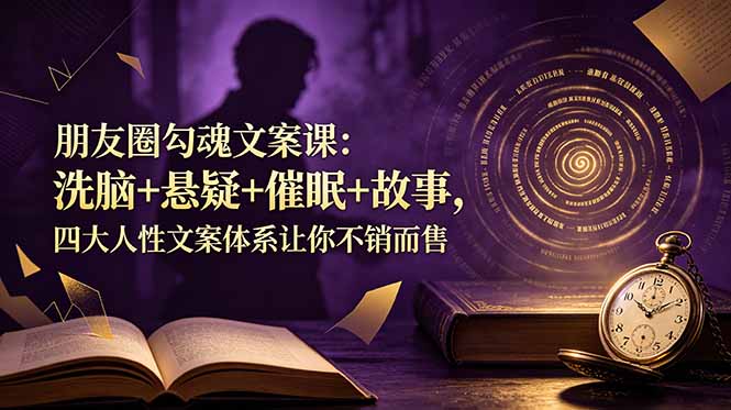 朋友圈勾魂文案课：洗脑+悬疑+催眠+故事，四大人性文案体系让你不销而售-神游资源网