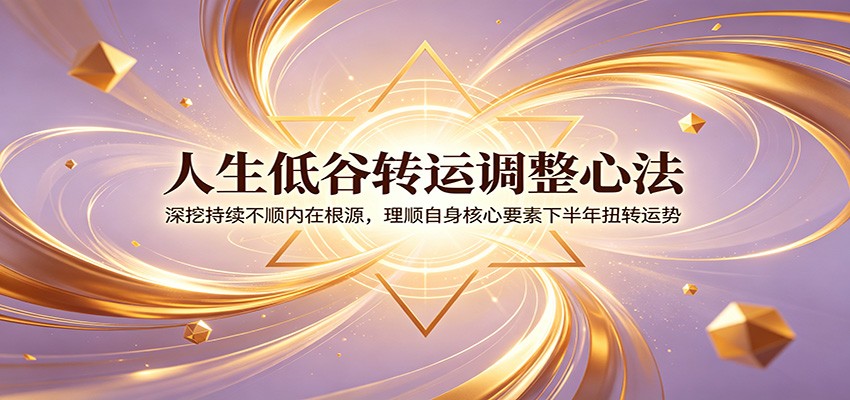人生低谷转运调整心法：深挖持续不顺内在根源，理顺自身核心要素下半年扭转运势-神游资源网