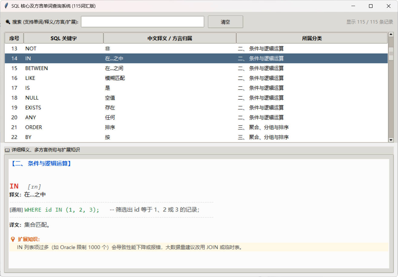 SQL核心单词查询115词 在线+客户端-神游资源网