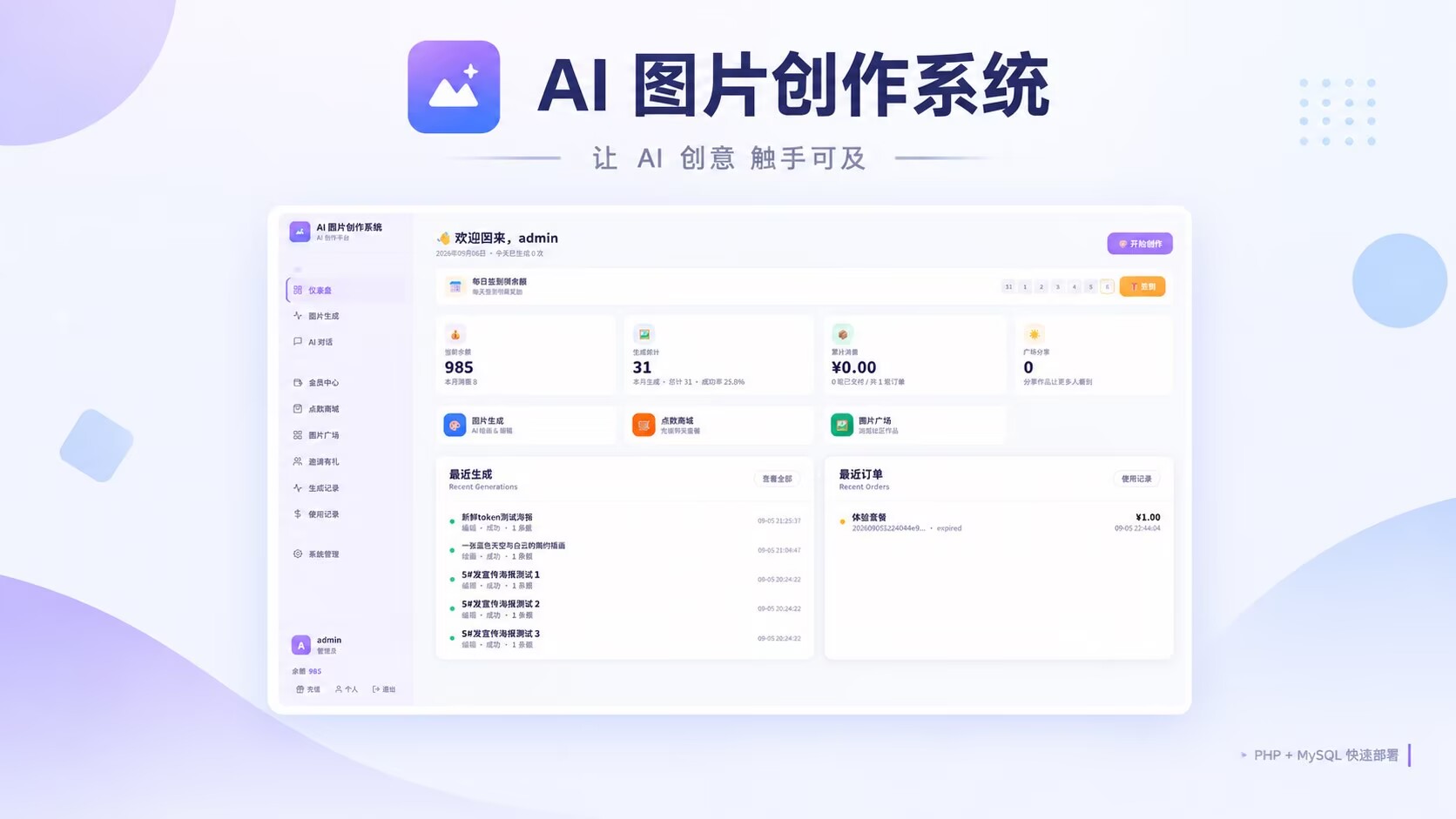 AI 图片创作系统(免费无授权版)-神游资源网