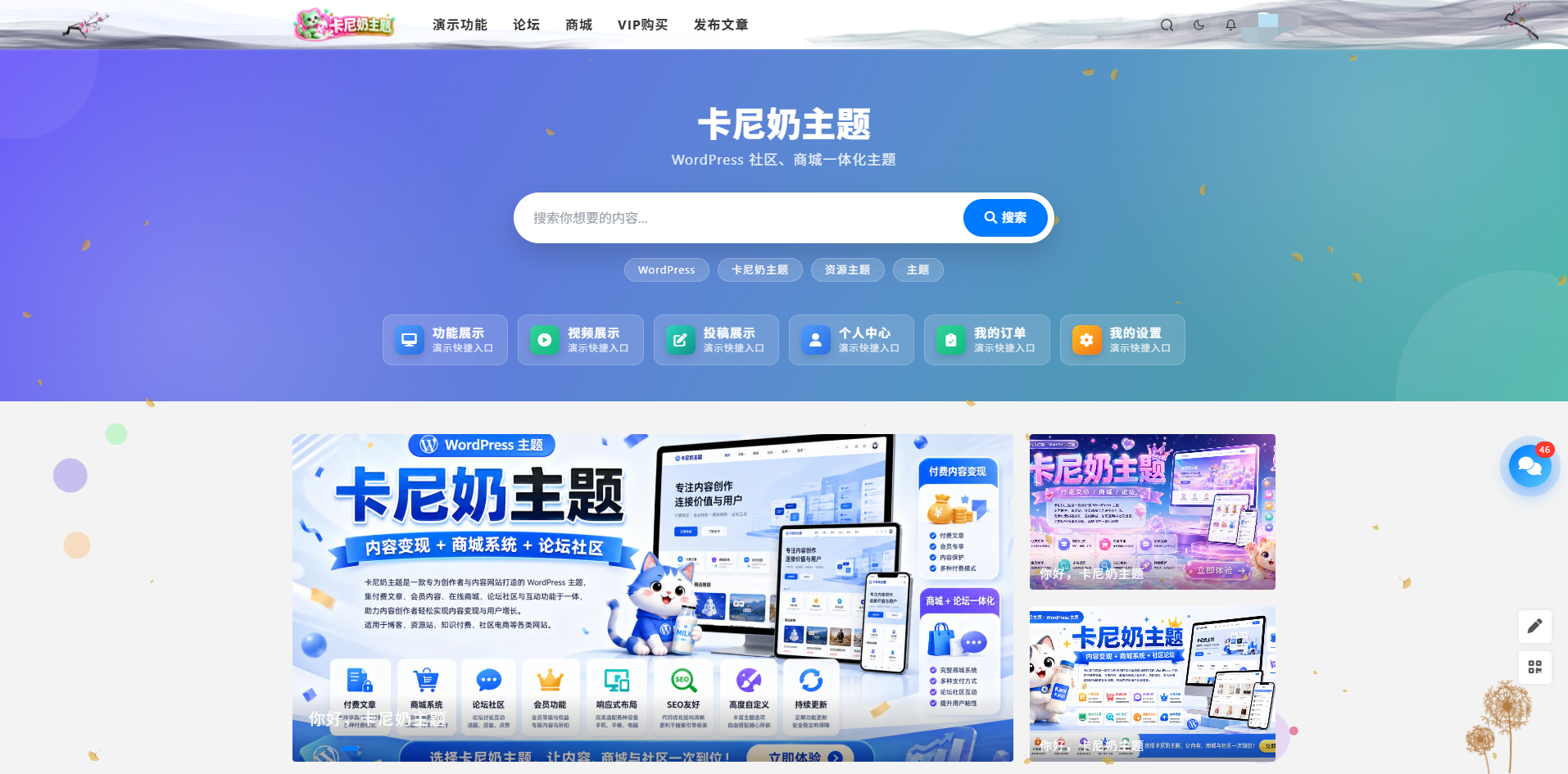 WordPress主题-卡尼奶主题破解版免授权(已被破解)-神游资源网